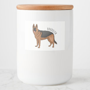 German shepherd dog cartoon illustration  food label
