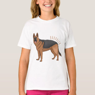 German shepherd dog cartoon illustration T-Shirt