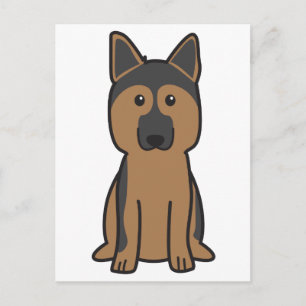 German Shepherd Dog Cartoon Postcard