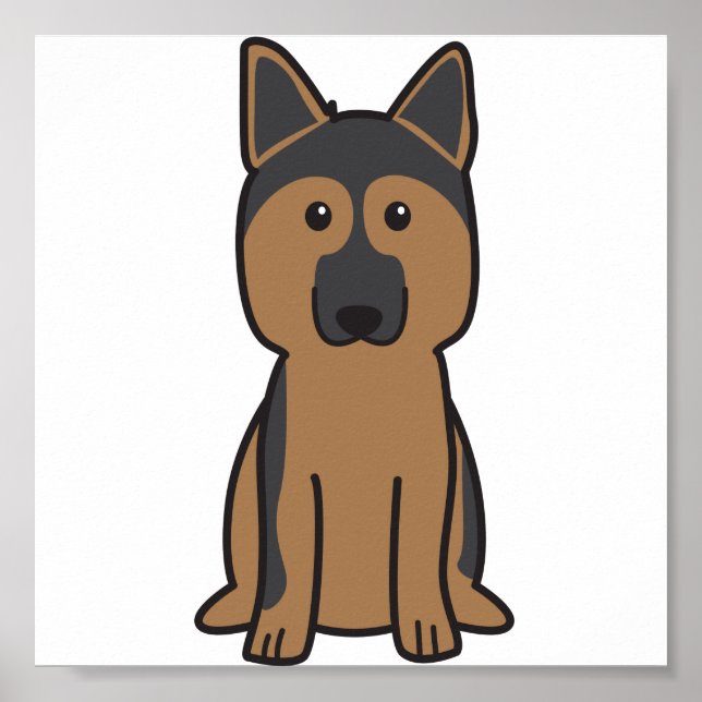 German Shepherd Dog Cartoon Poster (Front)