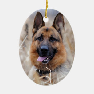 German Shepherd Dog Ceramic Tree Decoration