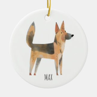 German Shepherd Dog Ceramic Tree Decoration