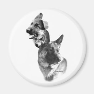 German Shepherd Dog Charcoal 2 Magnet