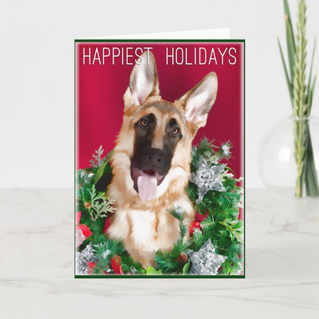 German Shepherd Dog Christmas Cards (Front)