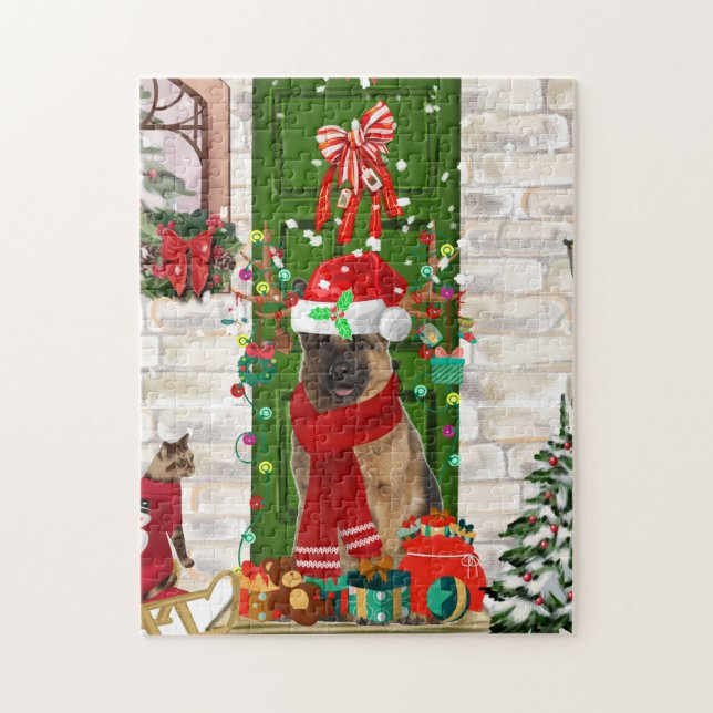 German Shepherd Dog Christmas  Jigsaw Puzzle (Vertical)