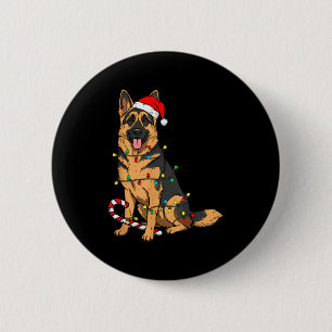 German Shepherd Dog Christmas Lights Xmas Pet Dog  6 Cm Round Badge