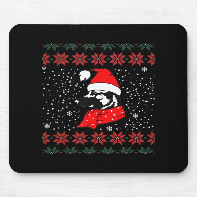 German Shepherd Dog Christmas Mouse Pad (Front)