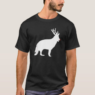 German Shepherd Dog Christmas Reindeer Antlers Xma T-Shirt