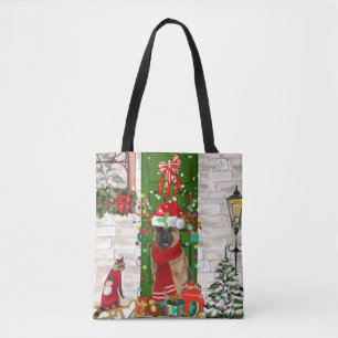 German Shepherd Dog Christmas Tote Bag
