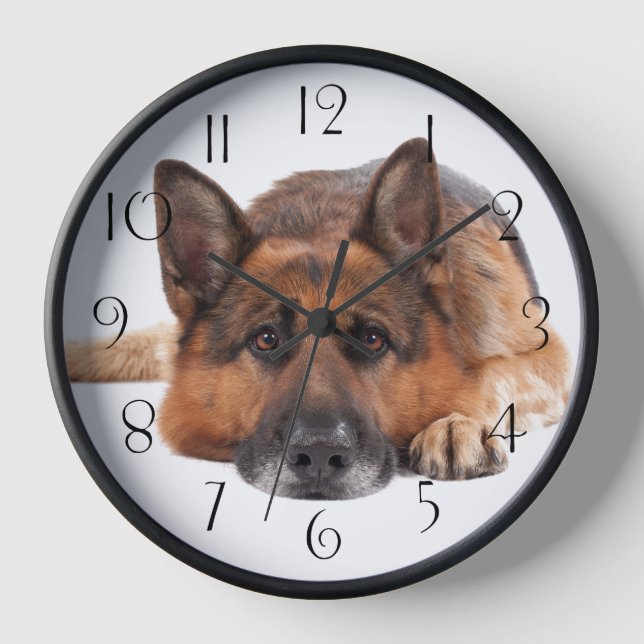 German Shepherd Dog Clock (Front)