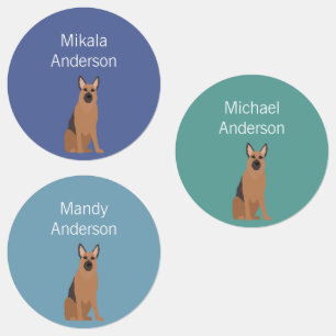 German Shepherd dog colours waterproof label