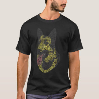 German Shepherd Dog Cool German Shepherd Caligram T-Shirt