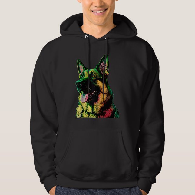 German Shepherd Dog Costume Outfit Mom Dad Raglan  Hoodie (Front)