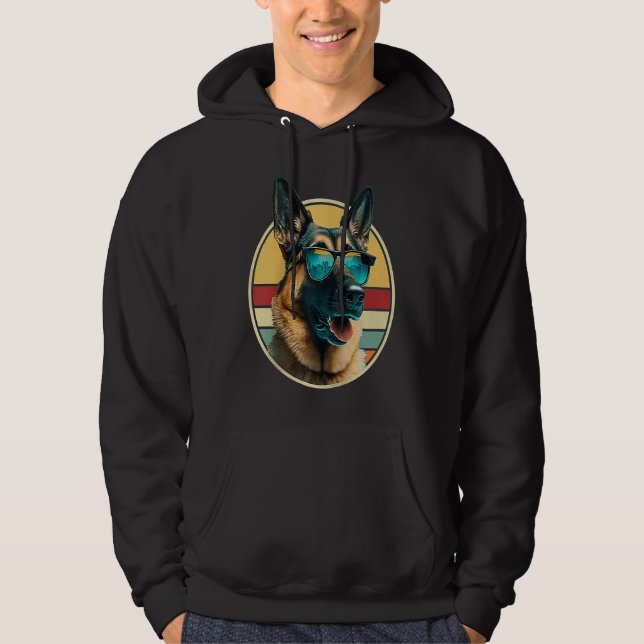 German Shepherd Dog Costume Outfit Mom Dad Raglan  Hoodie (Front)