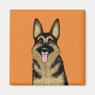 German Shepherd Dog | Cute Pet Lover's Art Magnet