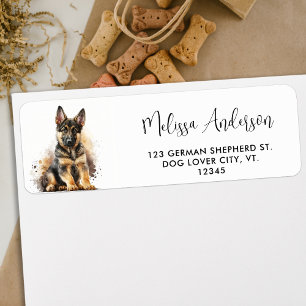 German Shepherd Dog Cute Puppy Return Address