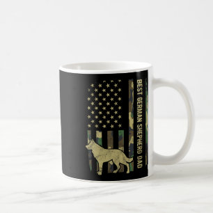 German Shepherd Dog Dad Camouflage American Flag Coffee Mug