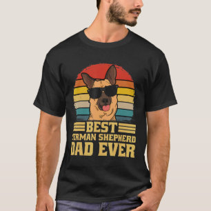 German Shepherd Dog Dad Father Papa Puppy Retro T-Shirt