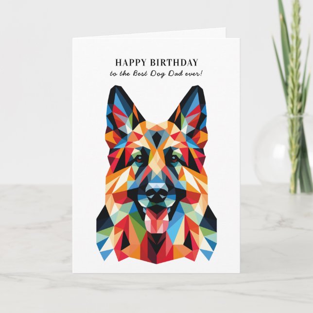 German Shepherd Dog Dad Personalised Birthday Card (Front)