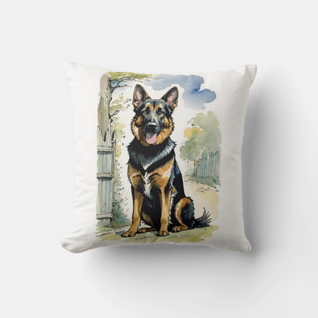 German Shepherd Dog Decorative Pillow (Front)