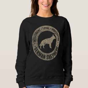 German Shepherd Dog Design Alsatian Dog Owner Vin Sweatshirt