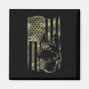 German Shepherd Dog - Dog Lover Shepherd Usa Flag  Magnet