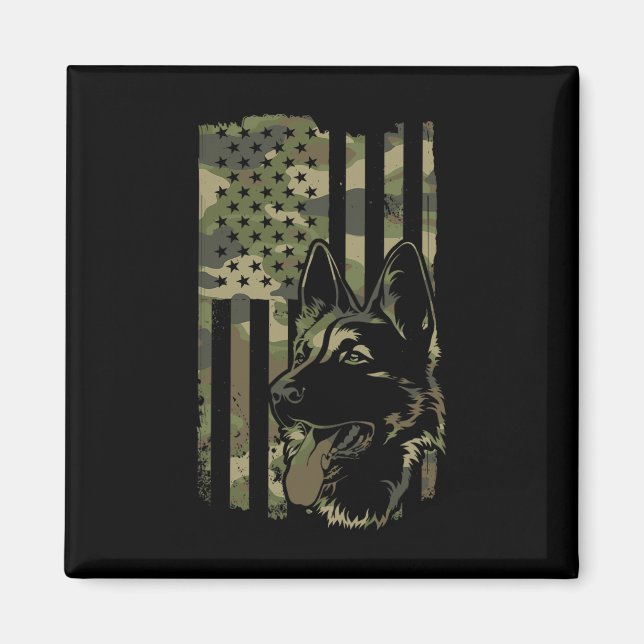 German Shepherd Dog - Dog Lover Shepherd Usa Flag  Magnet (Front)