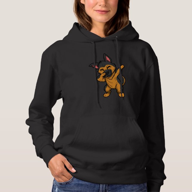 German Shepherd Dog Dogs Dabbing German Shepherd Hoodie (Front)