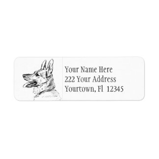 German Shepherd Dog Drawing Address Labels