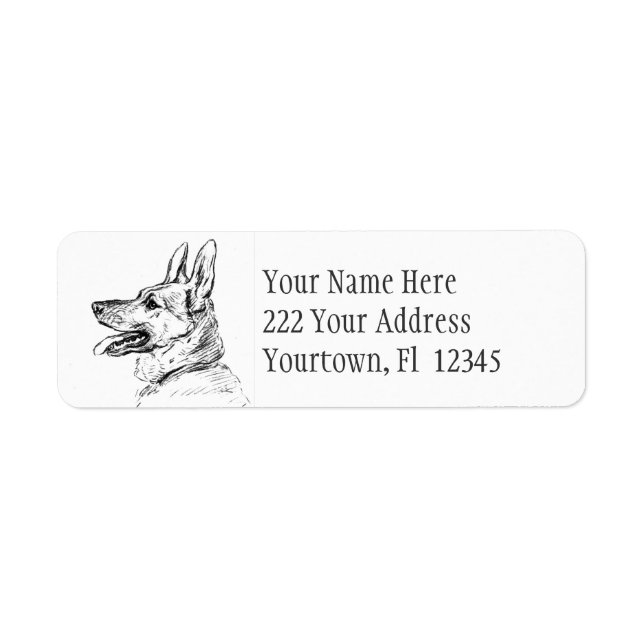 German Shepherd Dog  Drawing Address Labels (Front)