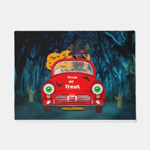 German Shepherd Dog Driving Car Scary Halloween Doormat