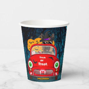 German Shepherd Dog Driving Car Scary Halloween Paper Cups