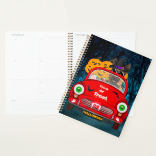 German Shepherd Dog Driving Car Scary Halloween Planner