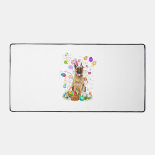 German Shepherd Dog Easter Egg Hunting Basket East Desk Mat