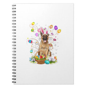 German Shepherd Dog Easter Egg Hunting Basket East Notebook