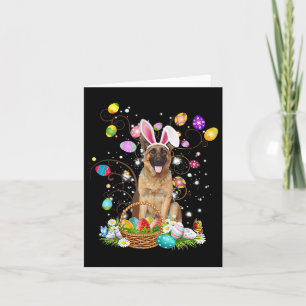 German Shepherd Dog Easter Egg Hunting Bysket East Card