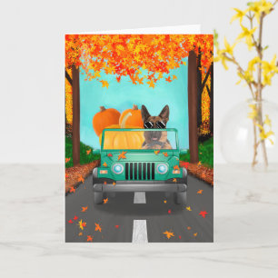 German Shepherd Dog Fall Pumpkin Card