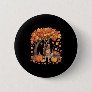 German Shepherd Dog Fall Scarf Pumpkin Autumn Than 6 Cm Round Badge