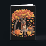 German Shepherd Dog Fall Scarf Pumpkin Autumn Than Card<br><div class="desc">German Shepherd Dog Fall Scarf Pumpkin Autumn Thanksgiving</div>