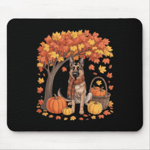 German Shepherd Dog Fall Scarf Pumpkin Autumn Than Mouse Pad