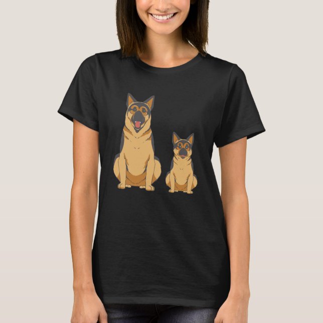 German Shepherd Dog Family Graphic for Men Women C T-Shirt (Front)