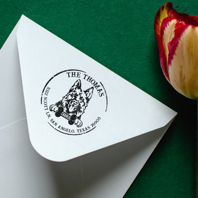 German Shepherd Dog Family Return Address   Rubber Stamp (Creator Uploaded)
