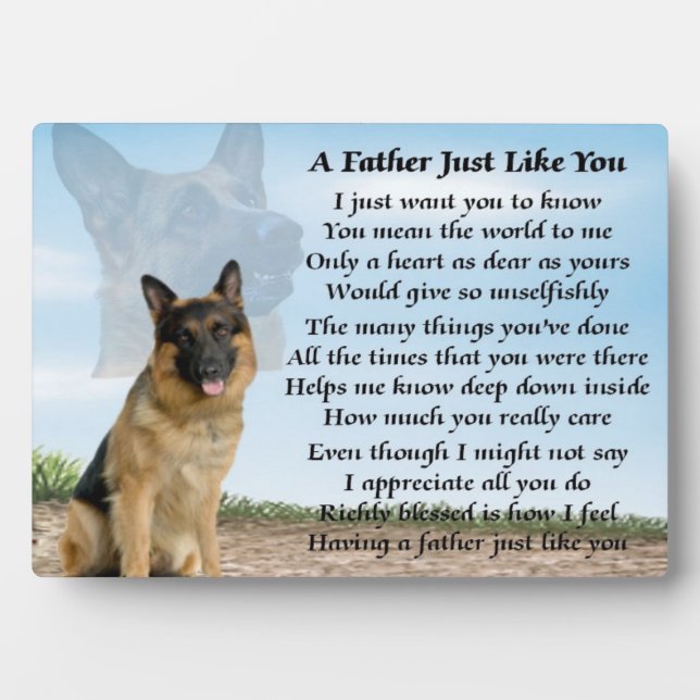 German Shepherd Dog Father Poem Plaque (Front)