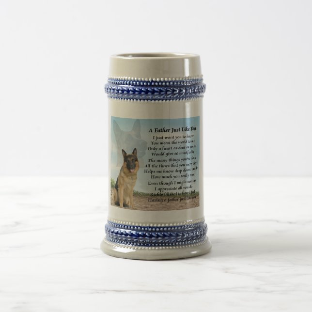German Shepherd Dog Father Poem Stein (Center)