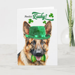 German Shepherd Dog Feelin' Lucky St Patrick's Day Holiday Card