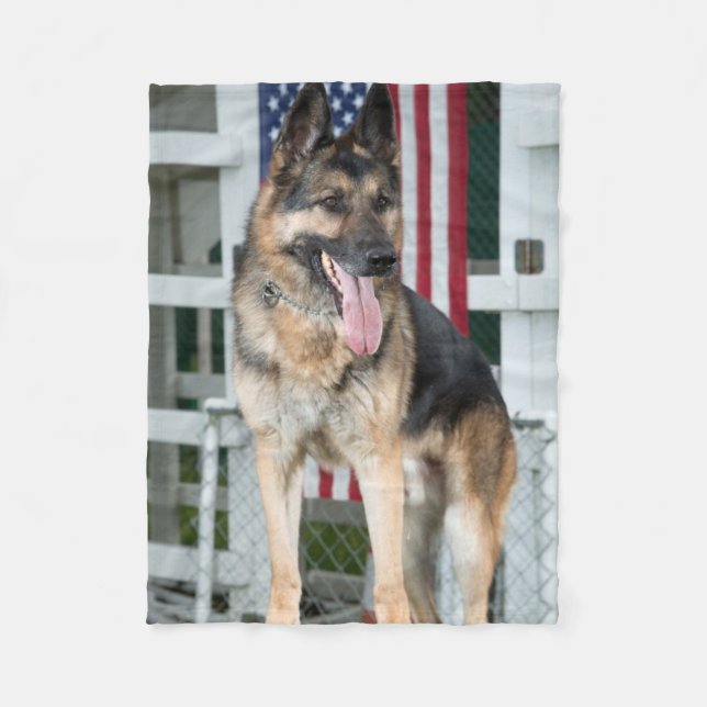 German Shepherd Dog Fleece Blanket (Front)