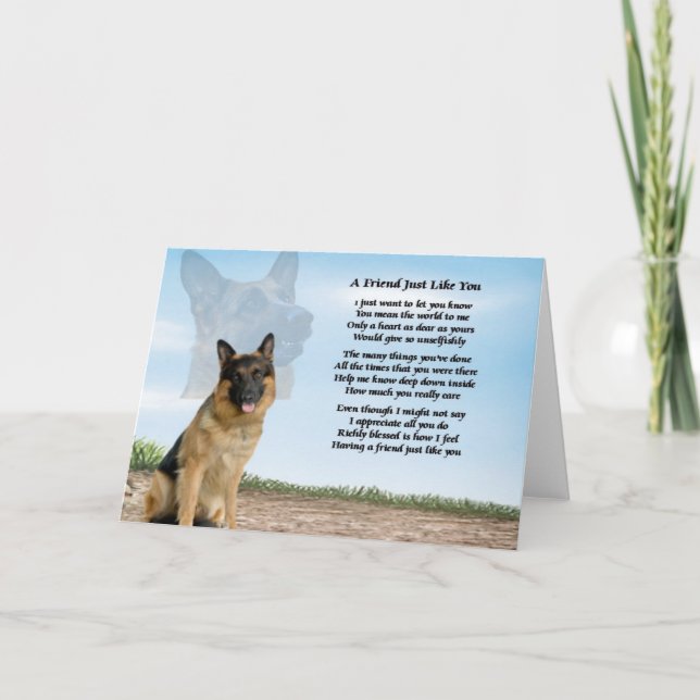 German Shepherd Dog Friend Poem Card (Front)