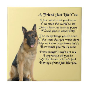 German Shepherd Dog Friend Poem Tile