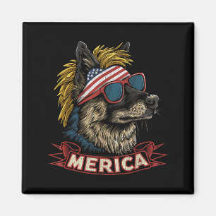 German Shepherd Dog - Funny 4th of July American Magnet