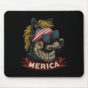 German Shepherd Dog - Funny 4th of July American Mouse Pad